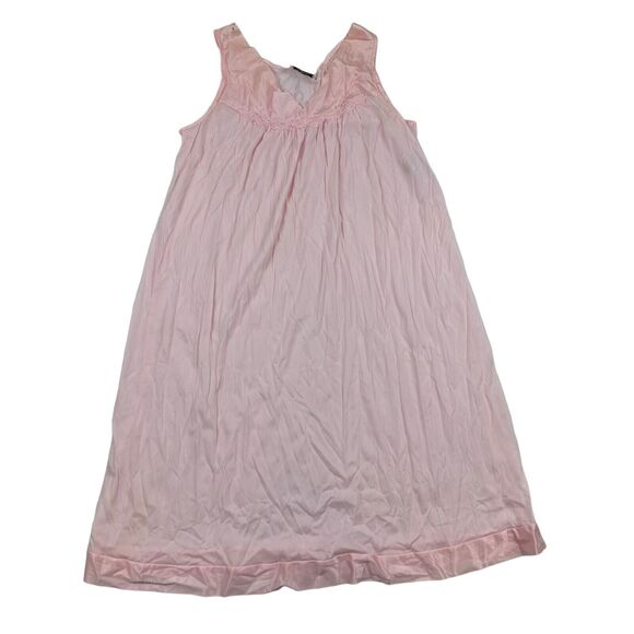 VTG Vanity Fair Nightgown Sz Small 100% Nylon Pink 30-107 Lingerie Sleeveless - Picture 1 of 8